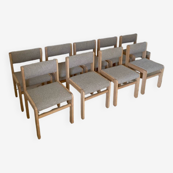 9 chaises laines bouclé