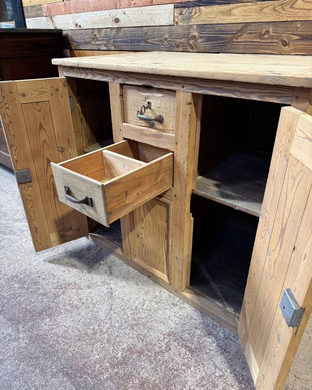 Old shop counter dating from the early 20th century.