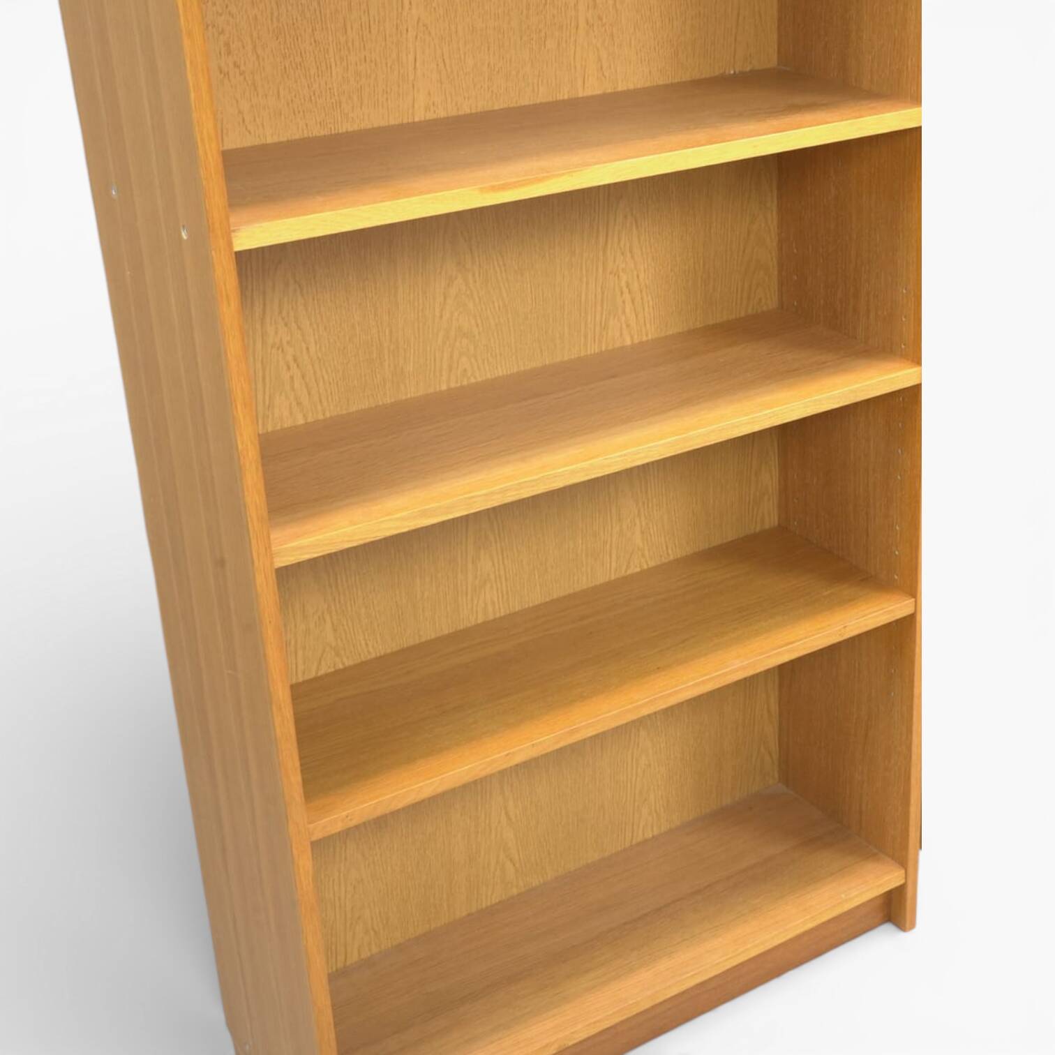 Vintage Scandinavian oak bookshelf – 200 cm – 5 compartments – 20th century