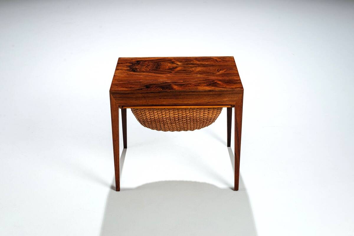 Severin Hansen sewing table in rosewood Haslev Denmark 1960