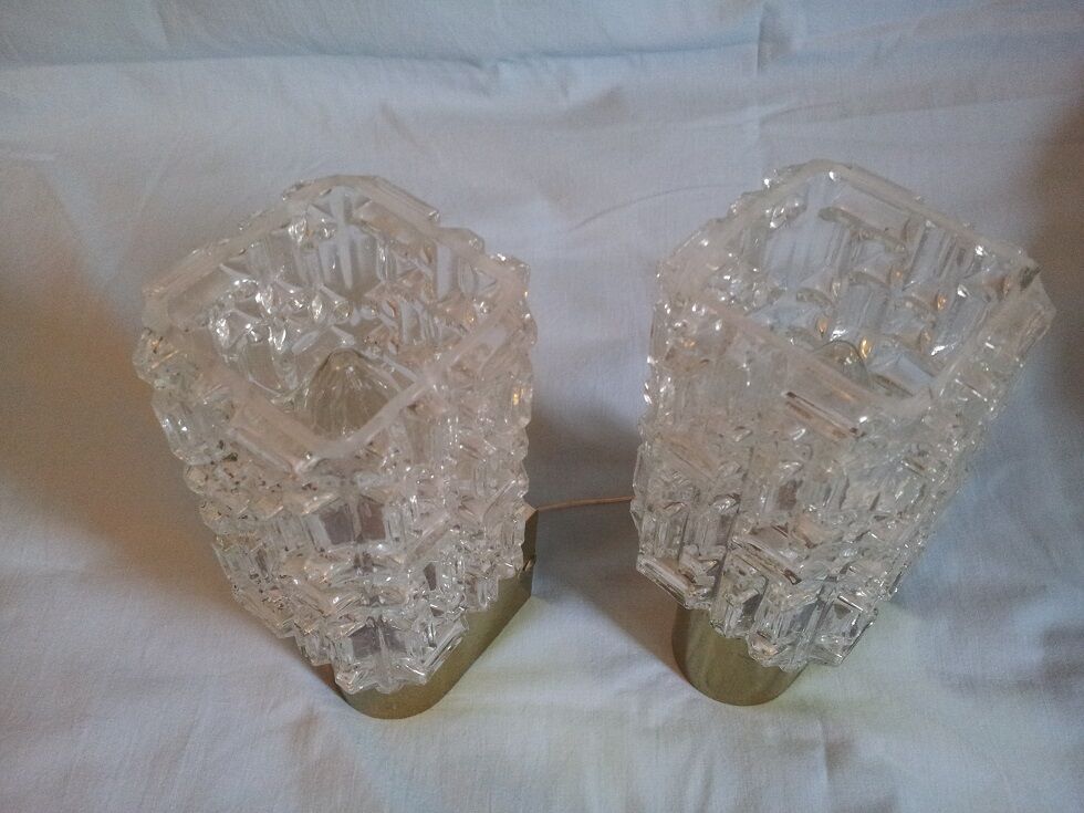 Pair of moulded glass sconces