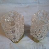 Pair of moulded glass sconces