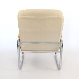 Leather and chrome armchair 70s