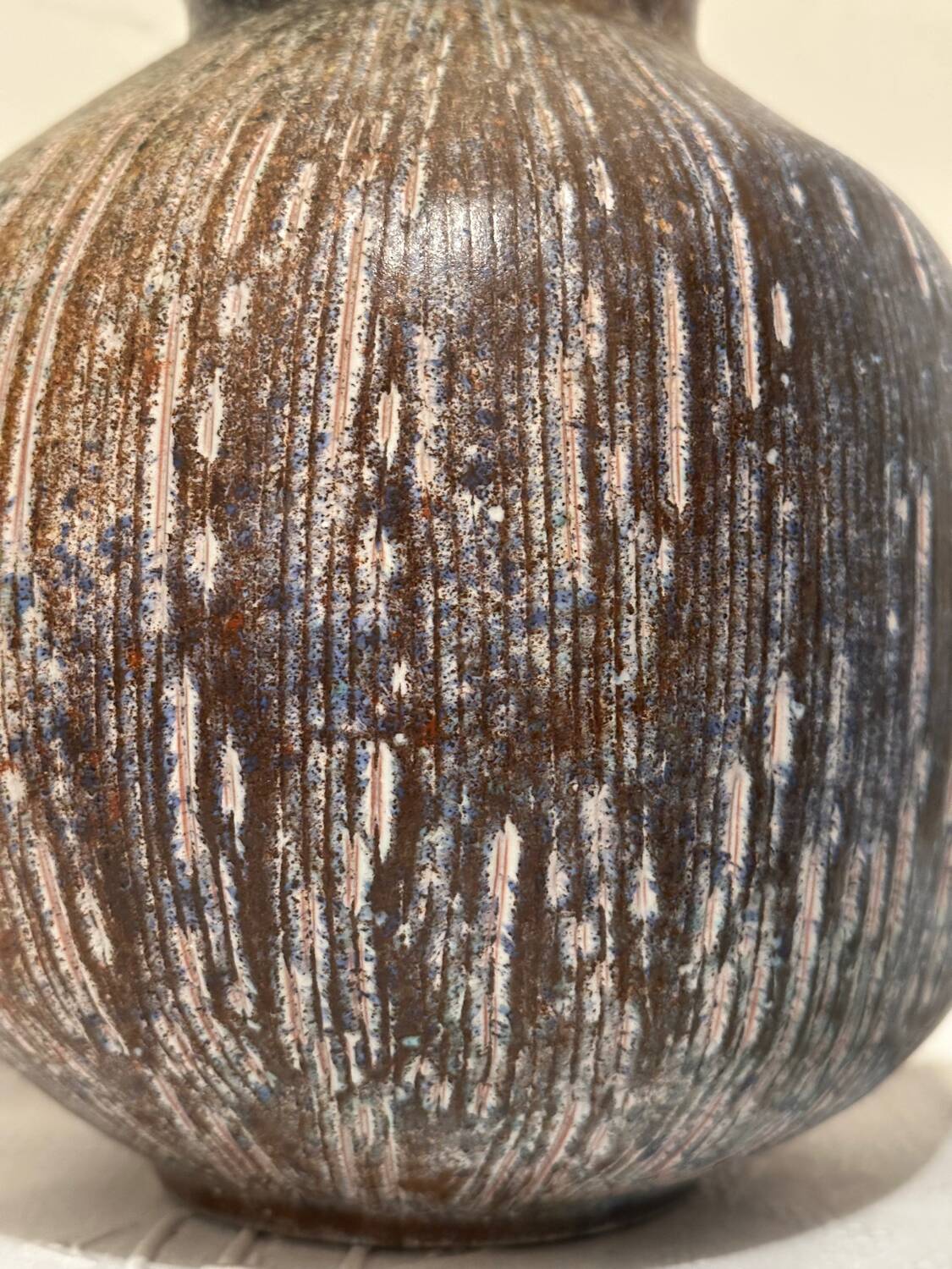 Round ceramic vase by Bernard Buffat