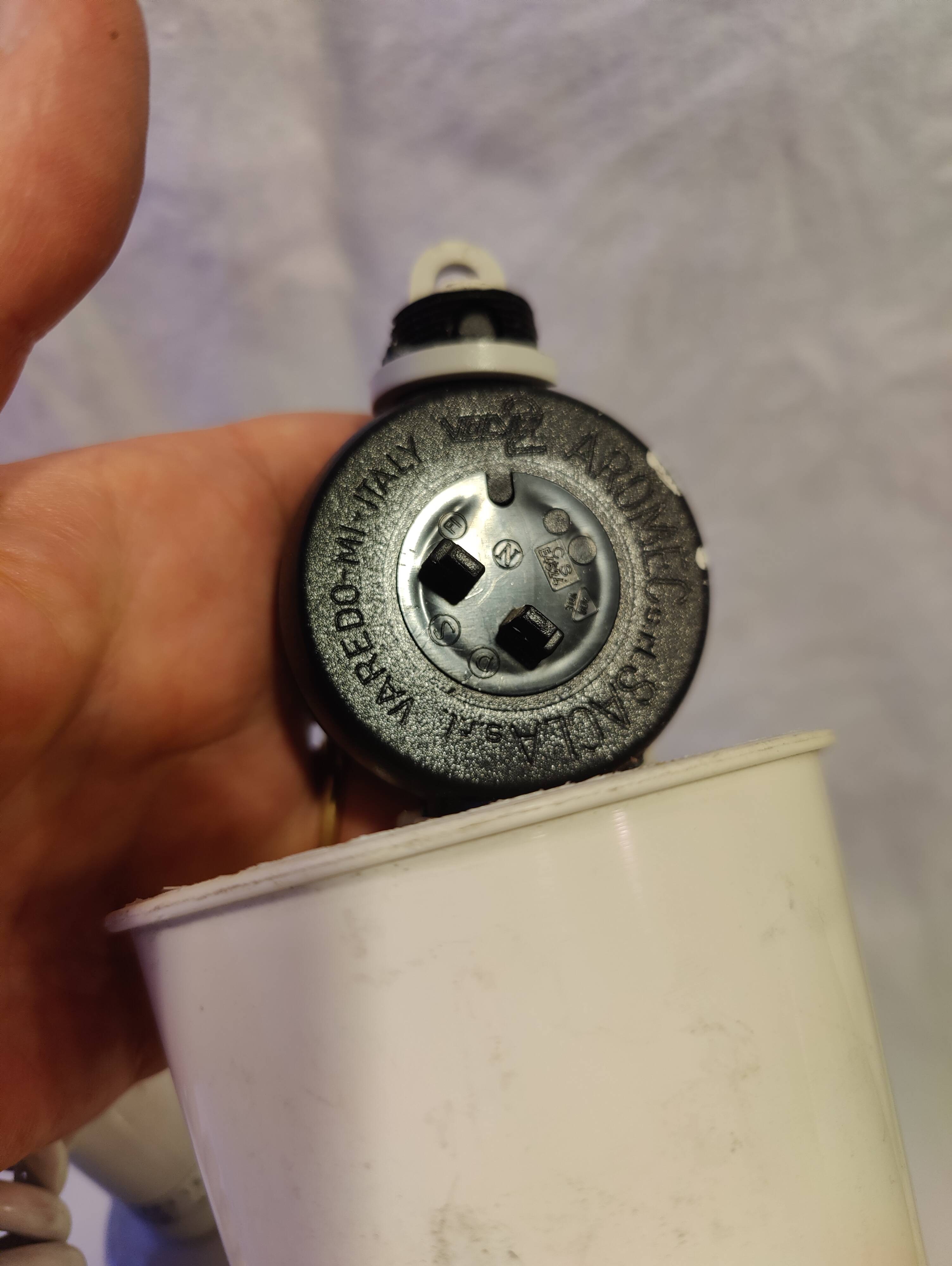 Vintage Delmas adjustable height white pendant light