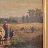 Oil on the tabla “Paisaje con ganado”, Firmado “Ruytter”, Escuela Barbizon, s. XIX – France