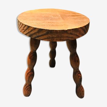 Tripod stool wood feet turned