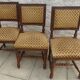 3 antique style chairs with velvet seats and backrests
