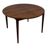 Mid-Century Round Dining Table in Palisander Henry Rosengren Hansen, Denmark 1960s