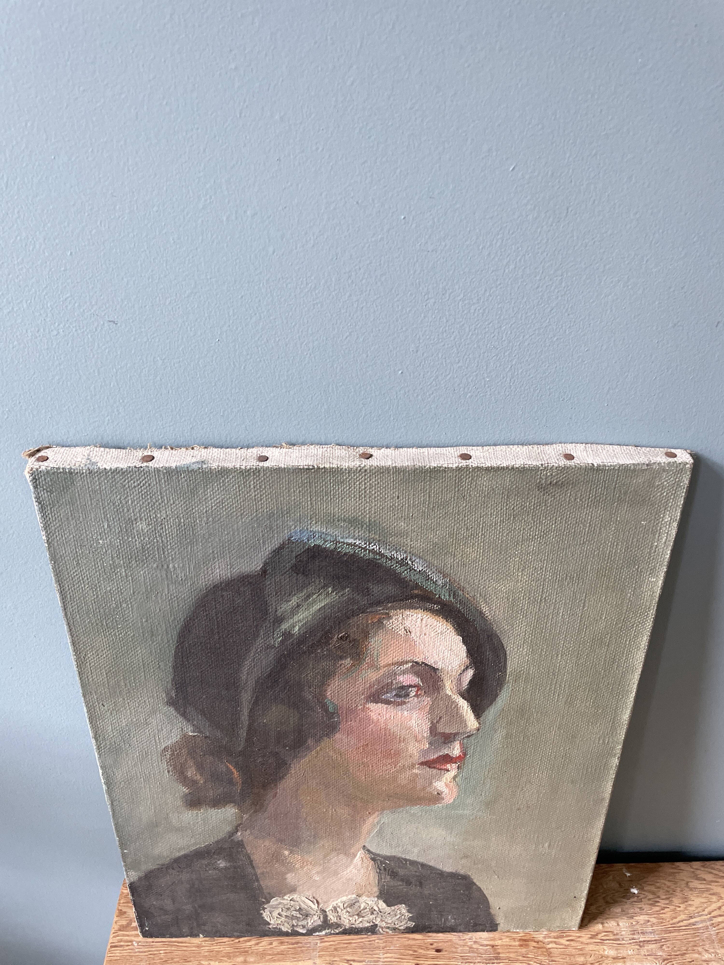 Old portrait painting, circa 1930
