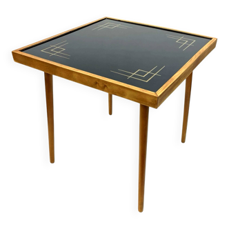 Alfred Busch coffee table, Germany 1960s, glass & beech wood