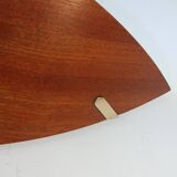 Large wooden and brass wall lights by Declic France, 1980s.