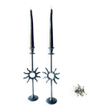 Pair of sun candle holders