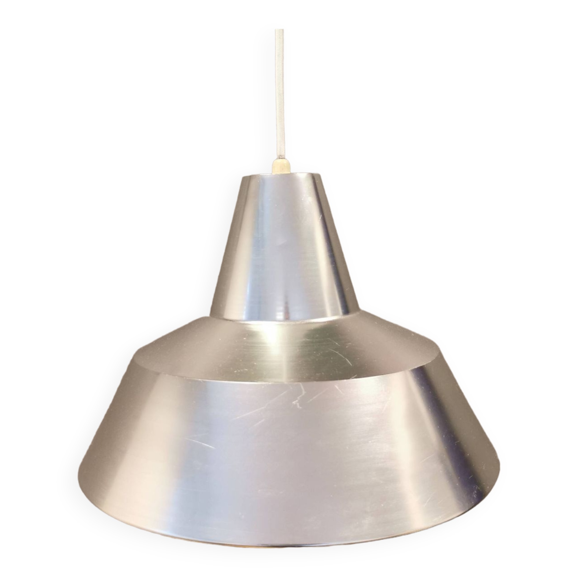 Workshop hanging lamp, from Asger BC light, in chrome/silver color (original color)