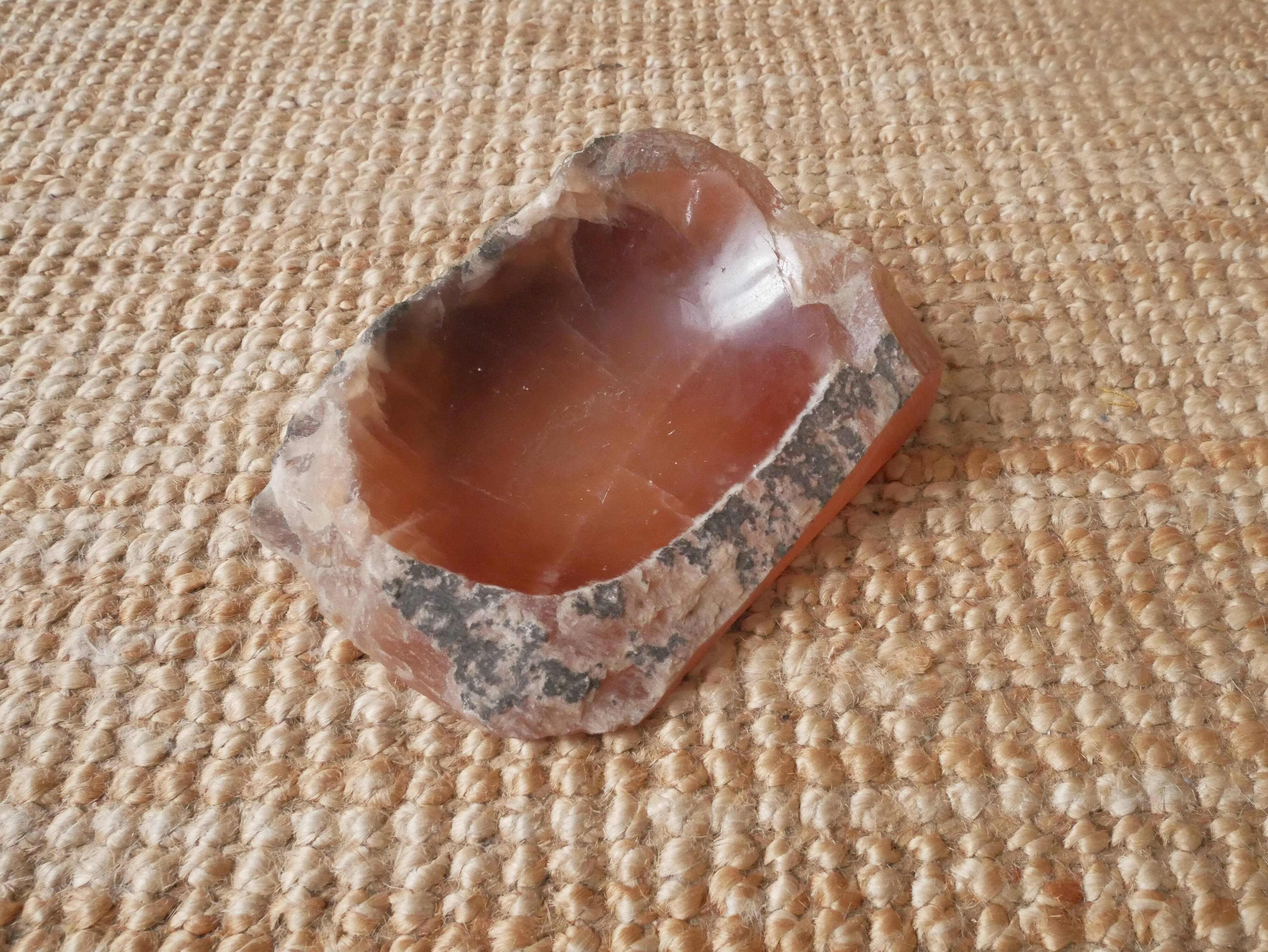 Empty mineral sculpture pocket cut stone handmade object