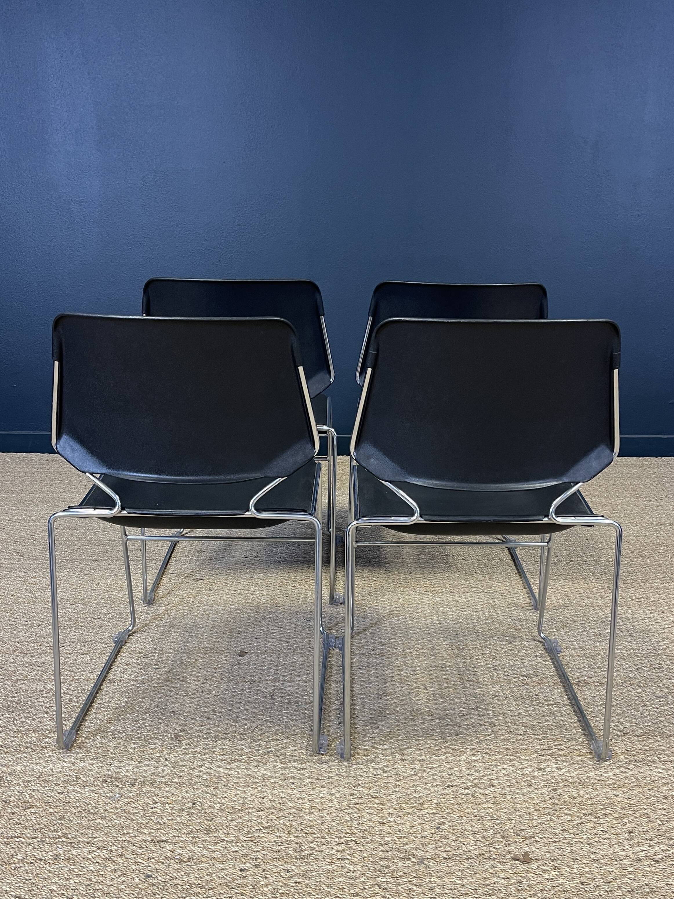 Set of 4 matrix chairs by tolleson for krueger 70s usa