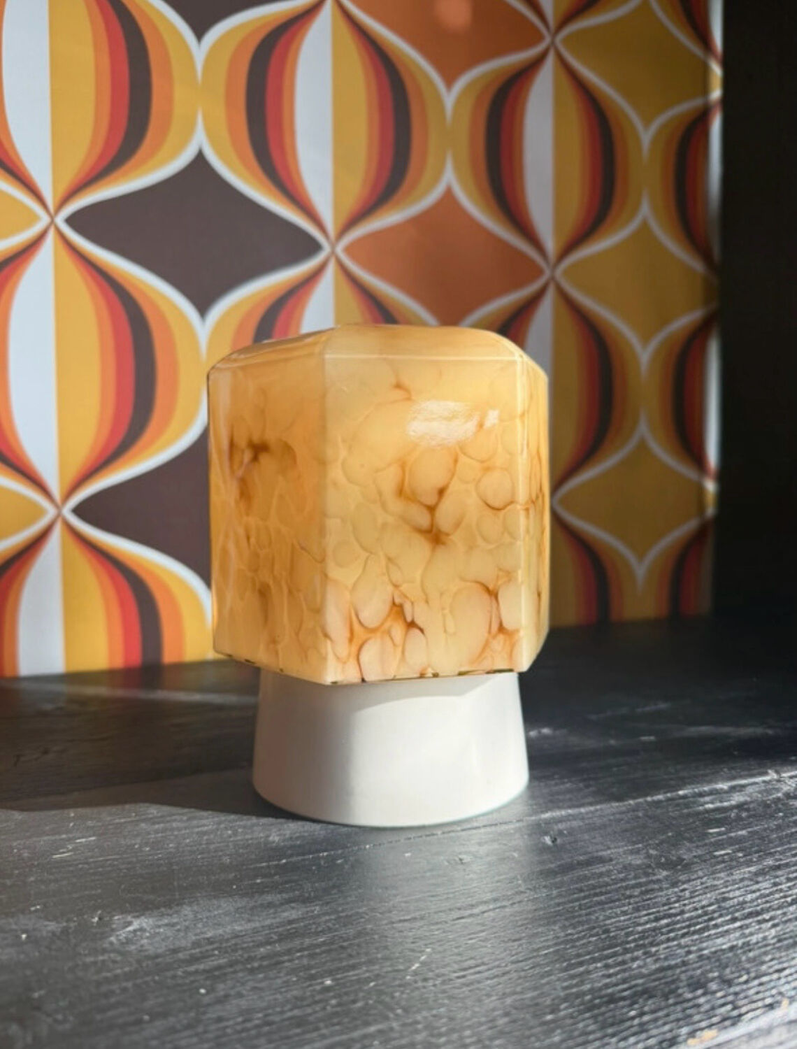 Art Deco ceiling light in uranium glass (ouraline) – Czechoslovakia – year