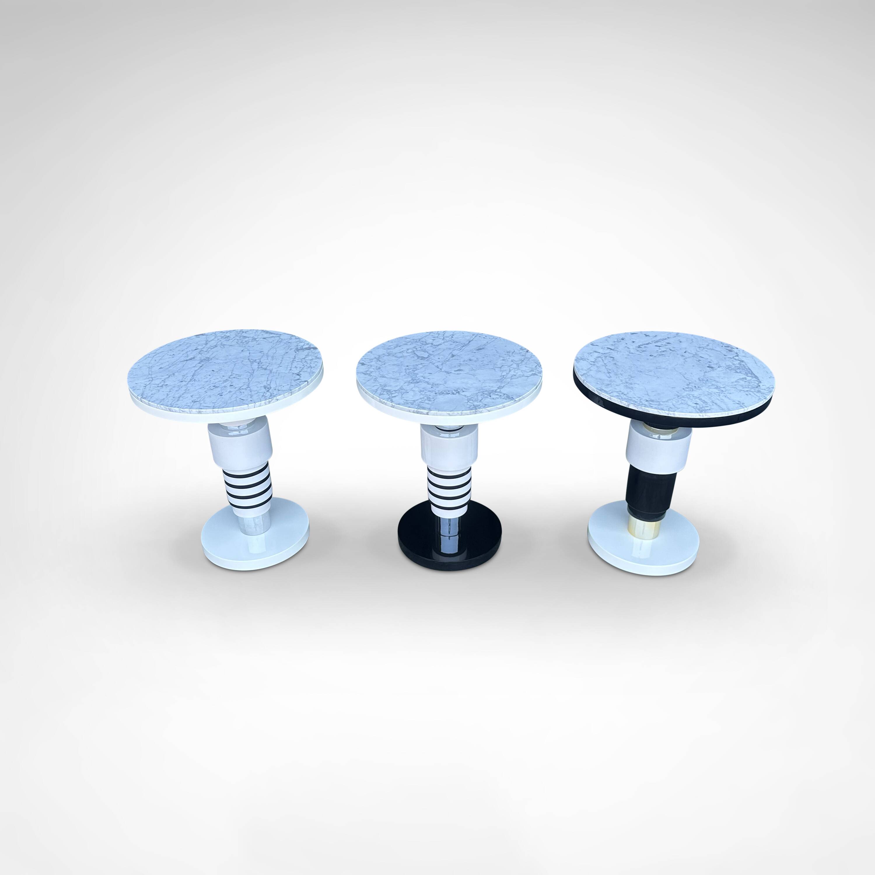 table d'appoint en céramique et marbre de style Memphis par Casalto 2