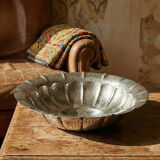 Large basin, bowl, Olri Italy vintage 1950s hammered silver.