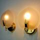 Pair of "leaf" wall lights, smoked glass, Italy, 1970