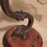 Wall lamp brass gooseneck, tulip glass, vintage