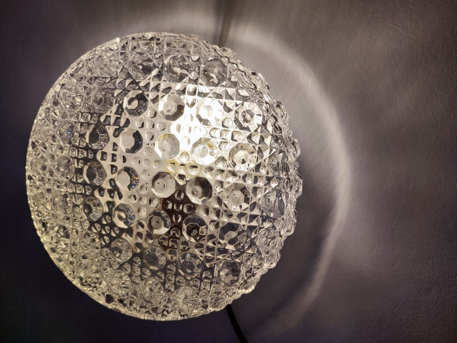 Prisma round ceiling light in vintage glass