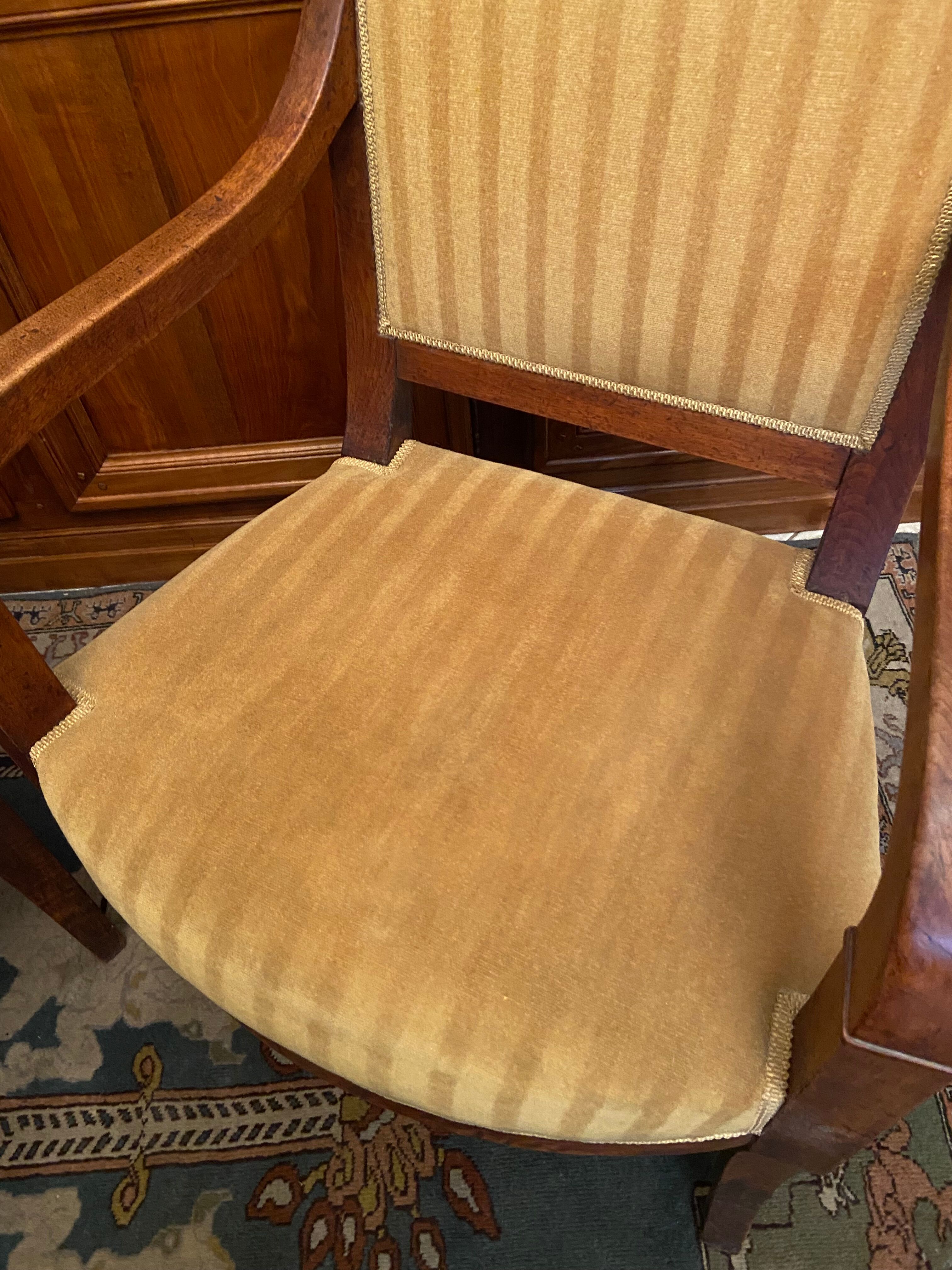 Pair of XIXth armchairs in solid walnut