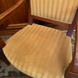 Pair of XIXth armchairs in solid walnut