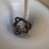 Lasuffed white metal suspension - 3 pink lampshades