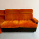 Canapé d angle vintage modulable orange design années 70 pop 