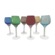 Set of 6 murano 1970 colored digestive glasses