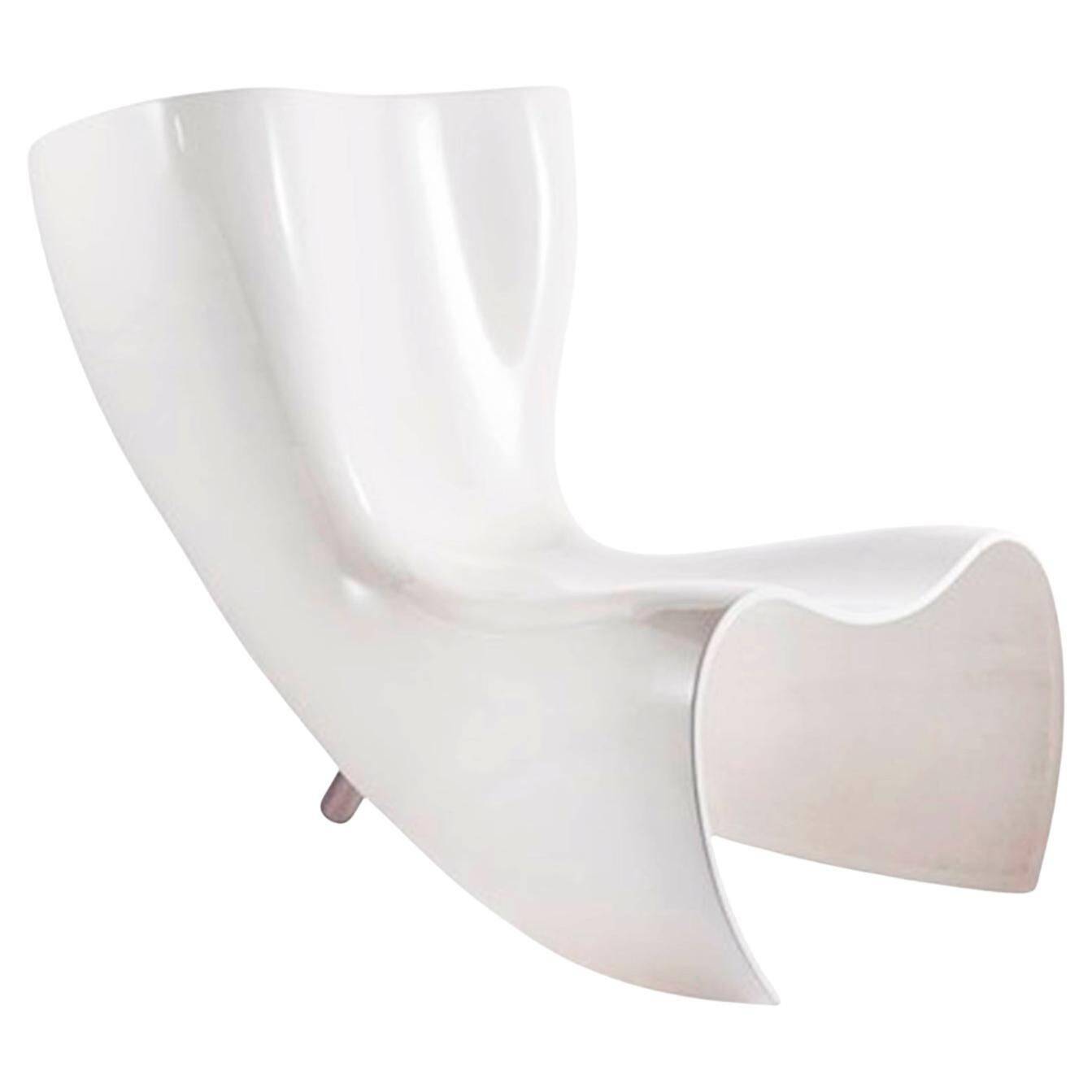 Modern White Felt Chair Designed By Marc Newson, Italy 90s