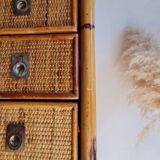 Rattan chest of drawers circa 1970, Dal Vera