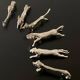 6 various animal shaped knife holders in silver metal