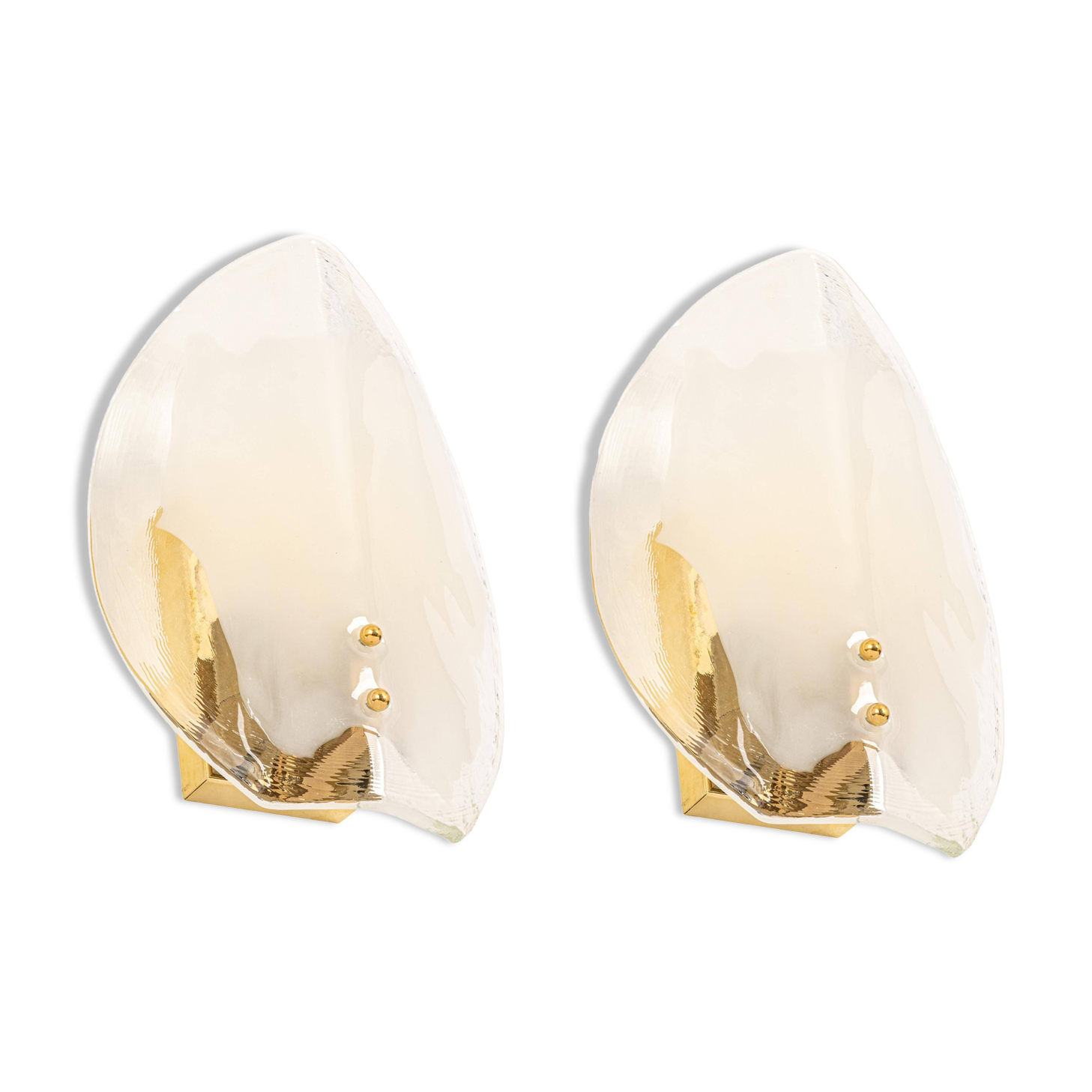 Kalmar wall sconces in brass and Murano glass, Austria, 1970s.