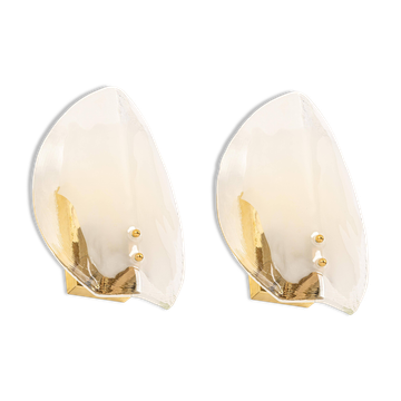 Kalmar wall sconces in brass and Murano glass, Austria, 1970s.