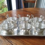 Silver coffee set and glass schott mainz 1970