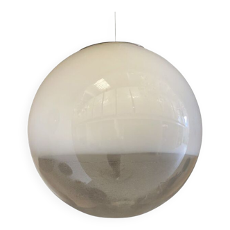 Contemporary Vanished White Sphere in Murano Glass Pendant Light