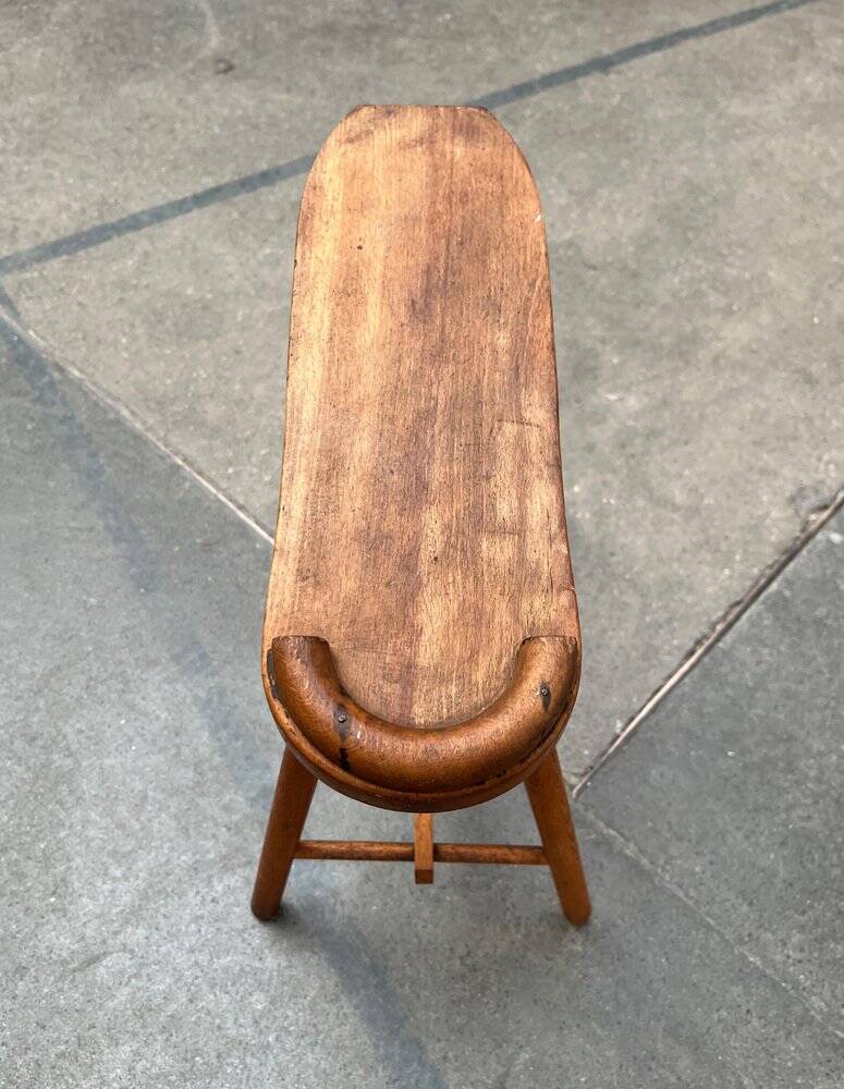 Vintage wooden shoe rack with grease, mid-century, 1950s.