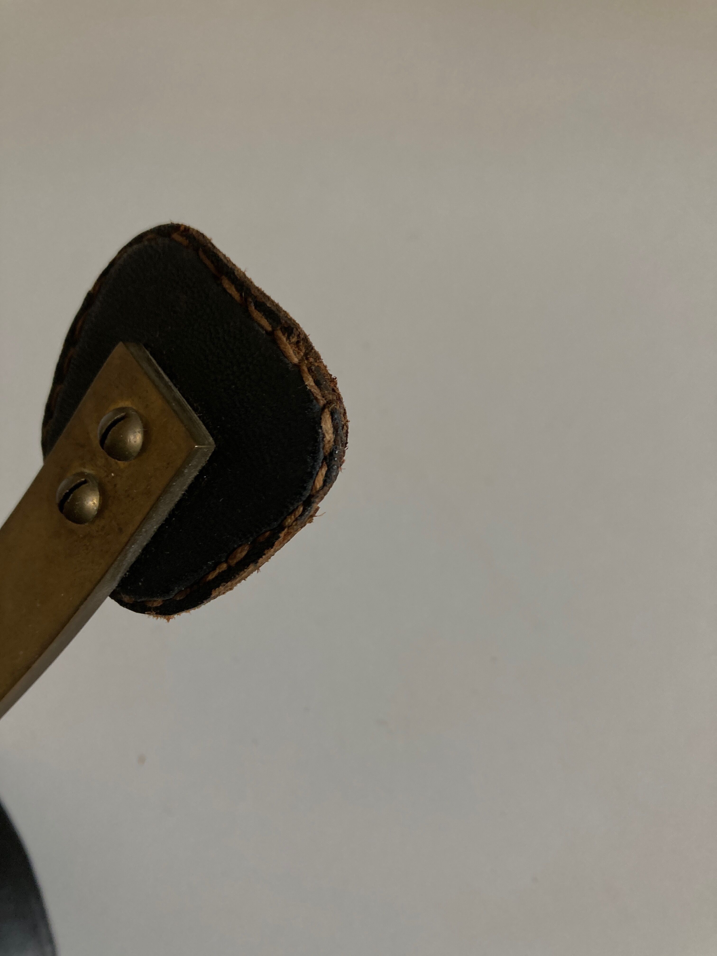 Adnet hook in bronze and leather 1950