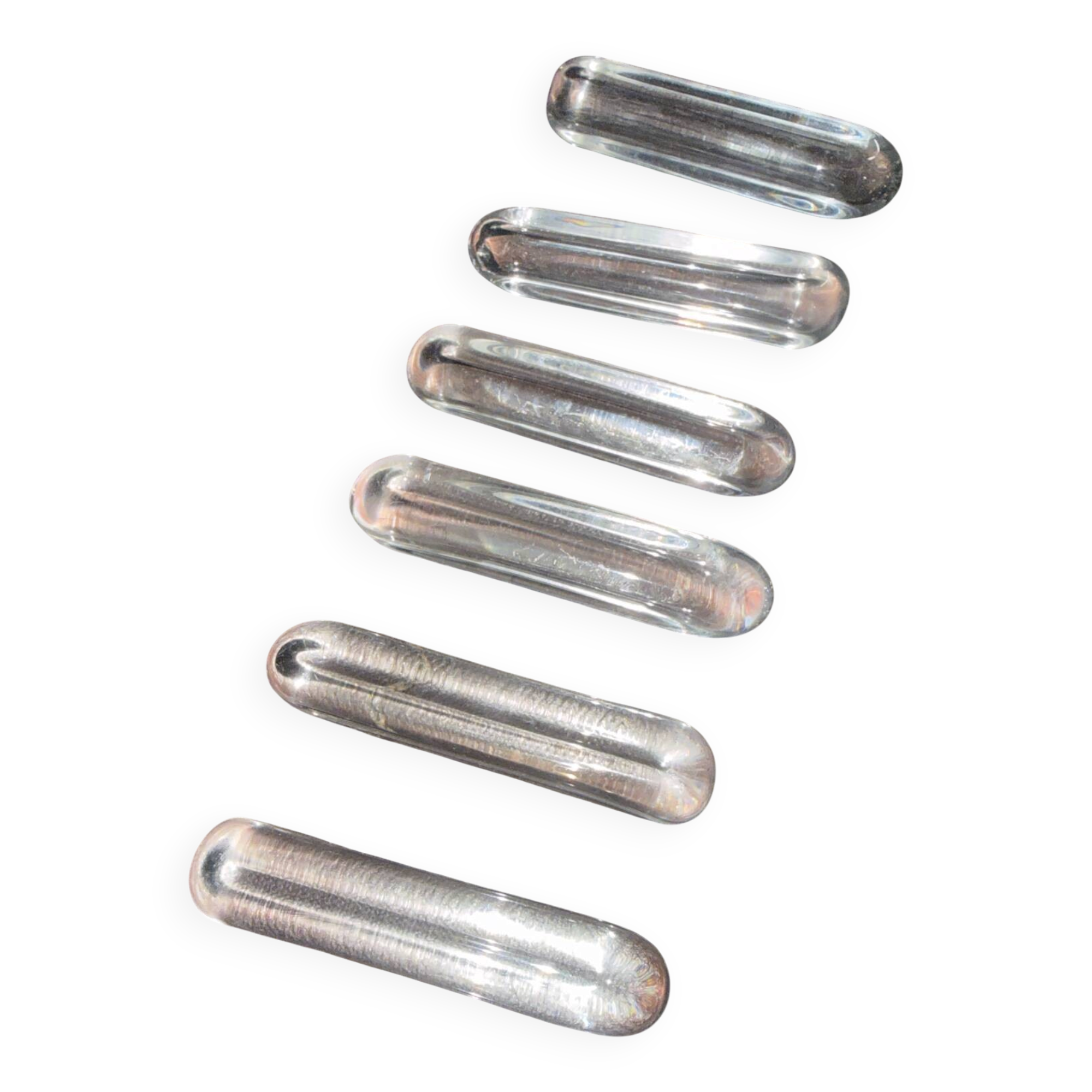6 Knife rests Daum France - Model "Boudin" / "Goutte d'eau"