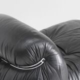Soriana Chaise Lounge Chair by Afra & Tobia Scarpa for Cassina black leathe