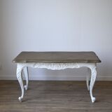 White base oak coffee table