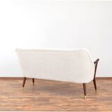 Mid-Century Norwegian Teak & Boucle Sofa, 1960s.