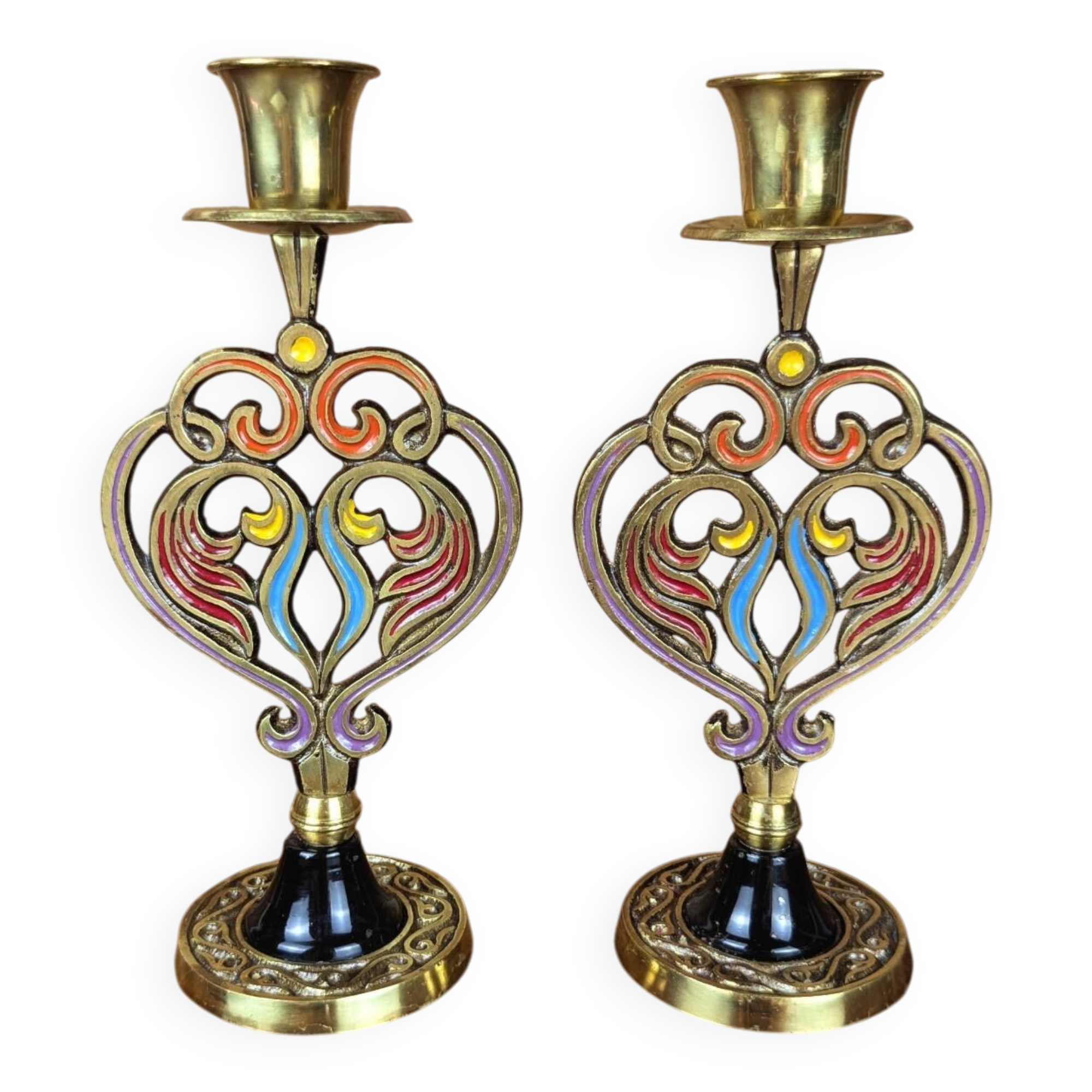 Bougeoirs mid century Abada M 514 laiton Made in Israël