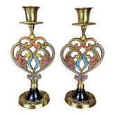 Mid-century candlesticks Abada M 514 brass Made in Israel