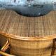 Bar and its 3 vintage stools in rattan and bamboo 1960'S