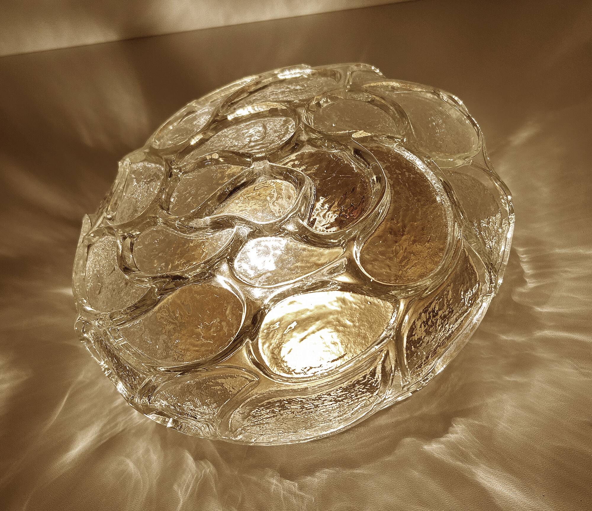 Pair of Brutalist Glass Sconces