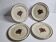 Ensemble de 4 assiettes vintage en grès émaillé décor abstrait "Thomas Germany", 26 cm