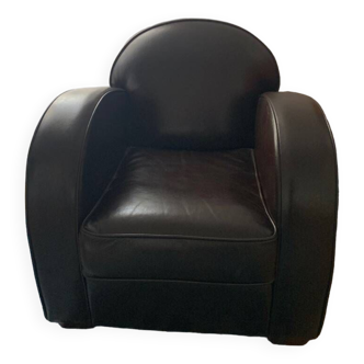 Fauteuil club cuir Buffalo brun acheté au BHV